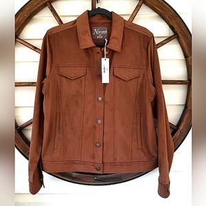 Women's Natural Reflections Faux Suede Cowgirl Western Jacket Large